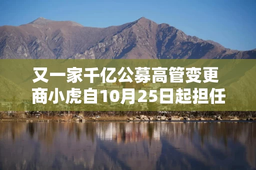 又一家千亿公募高管变更 商小虎自10月25日起担任融通基金总经理