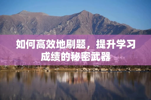 如何高效地刷题，提升学习成绩的秘密武器