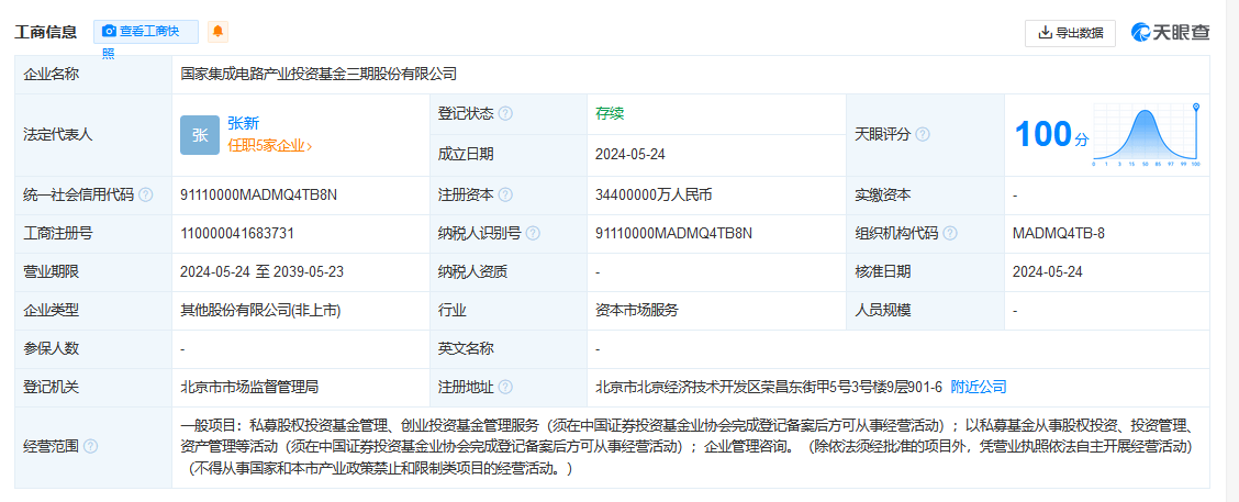 国有六大行集体公告 拟向国家大基金三期出资1140亿元