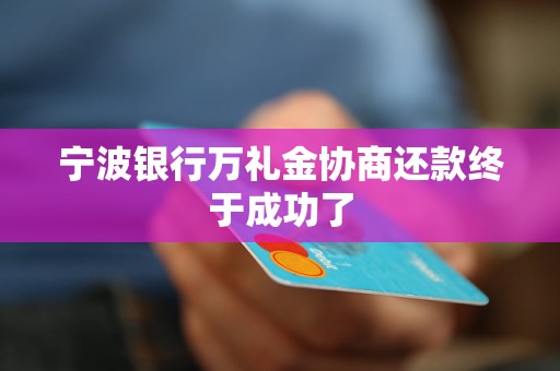 宁波银行万礼金协商还款终于成功了