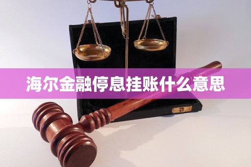 海尔金融停息挂账什么意思