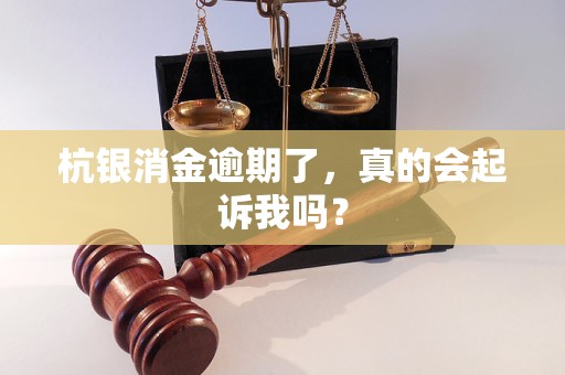 杭银消金逾期了，真的会起诉我吗？