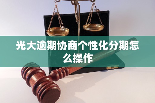 光大逾期协商个性化分期怎么操作