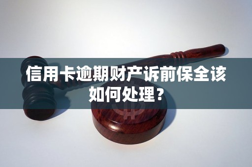 信用卡逾期财产诉前保全该如何处理？