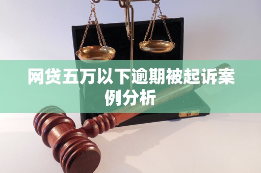 网贷五万以下逾期被起诉案例分析