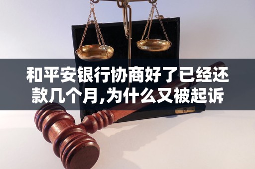 和平安银行协商好了已经还款几个月,为什么又被起诉