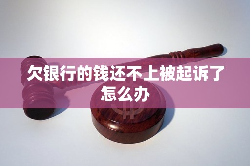 欠银行的钱还不上被起诉了怎么办