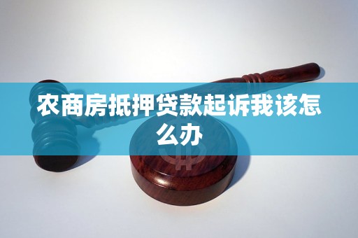 农商房抵押贷款起诉我该怎么办