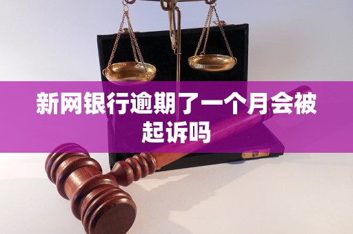 新网银行逾期了一个月会被起诉吗