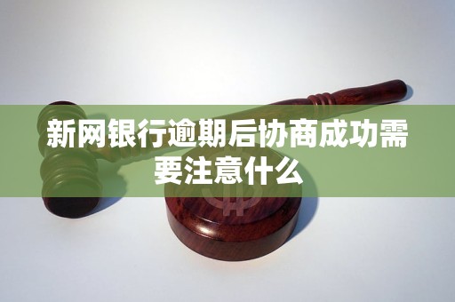 新网银行逾期后协商成功需要注意什么