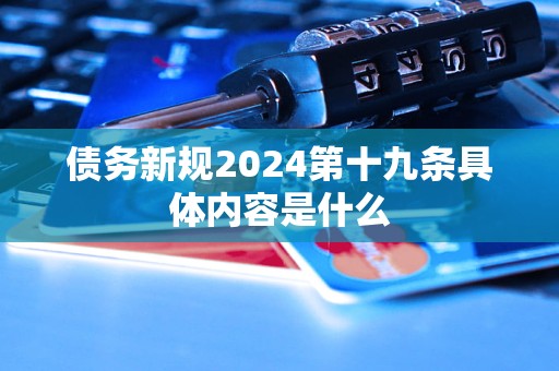 债务新规2024第十九条具体内容是什么