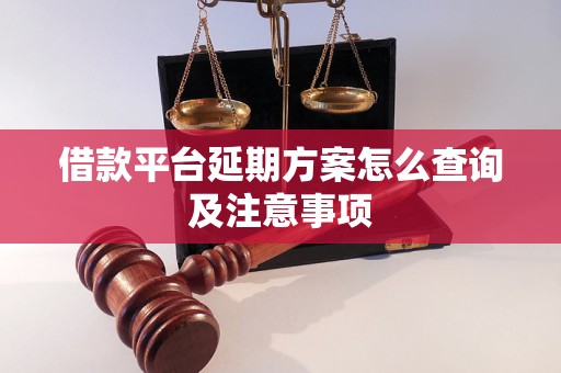 借款平台延期方案怎么查询及注意事项