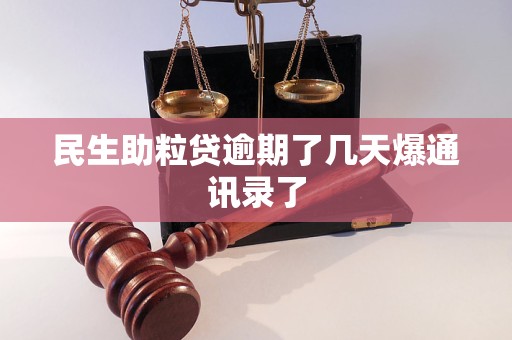 民生助粒贷逾期了几天爆通讯录了