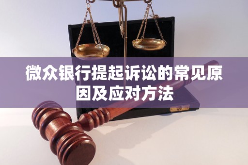 微众银行提起诉讼的常见原因及应对方法